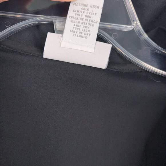 Soft Surroundings Shirt Womens Small Black Ruffle Wire Double Collar Structured - Picture 14 of 15